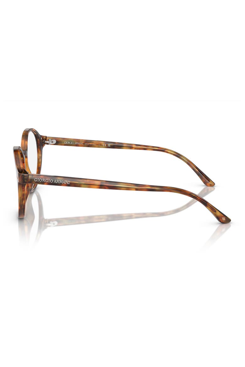 Girorgio Armani 47mm Round Optical Glasses, Alternate, color, YELLOW HAVANA / DEMO LENS