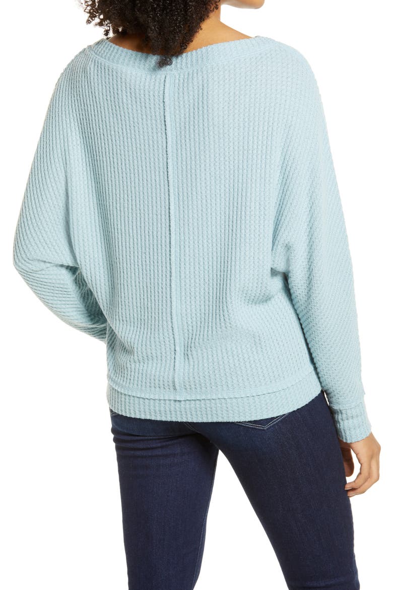 Dolman Sleeve Thermal Top, Alternate, color, BLUE MINERAL