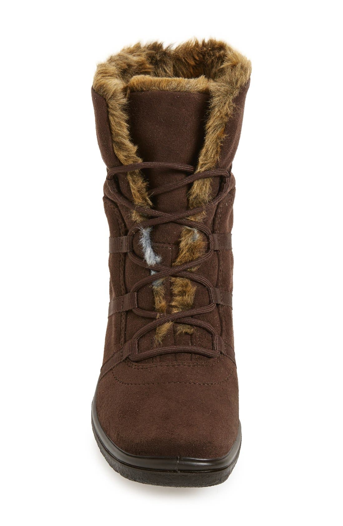 Magaly Waterproof Gore-Tex® Faux Fur Boot, Alternate, color, BROWN FABRIC