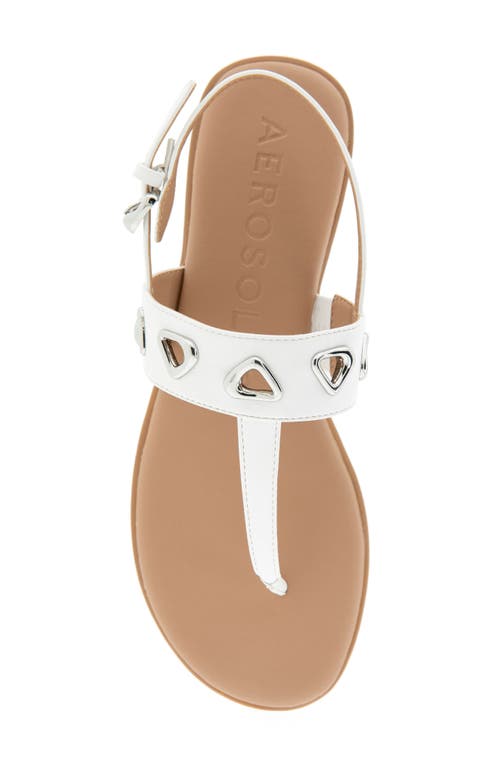 Shop Aerosoles Iago Slingback Sandal In Bright White Faux Leather