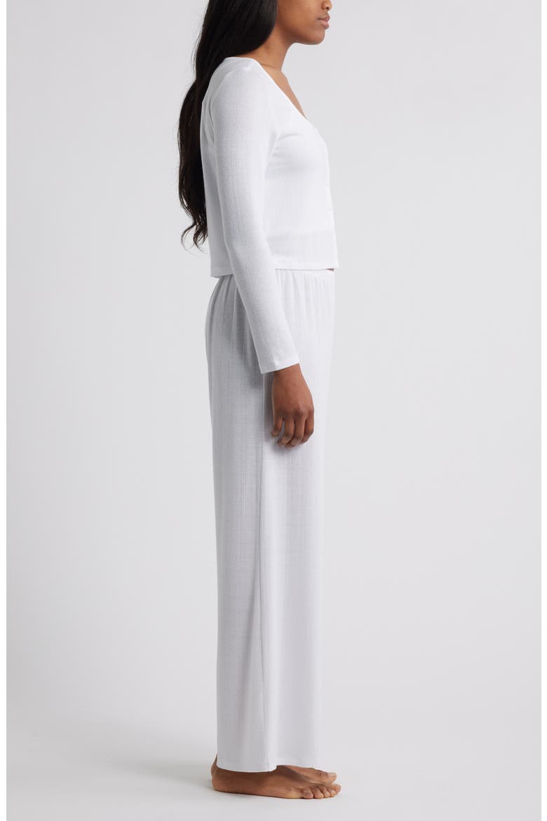 3-Piece Pointelle Knit Pajamas, Alternate, color, WHITE