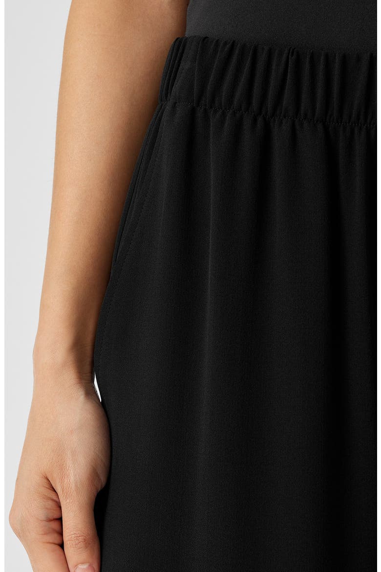 Silk Crepe Georgette Ankle Wide Leg Pants, Alternate, color, BLACK