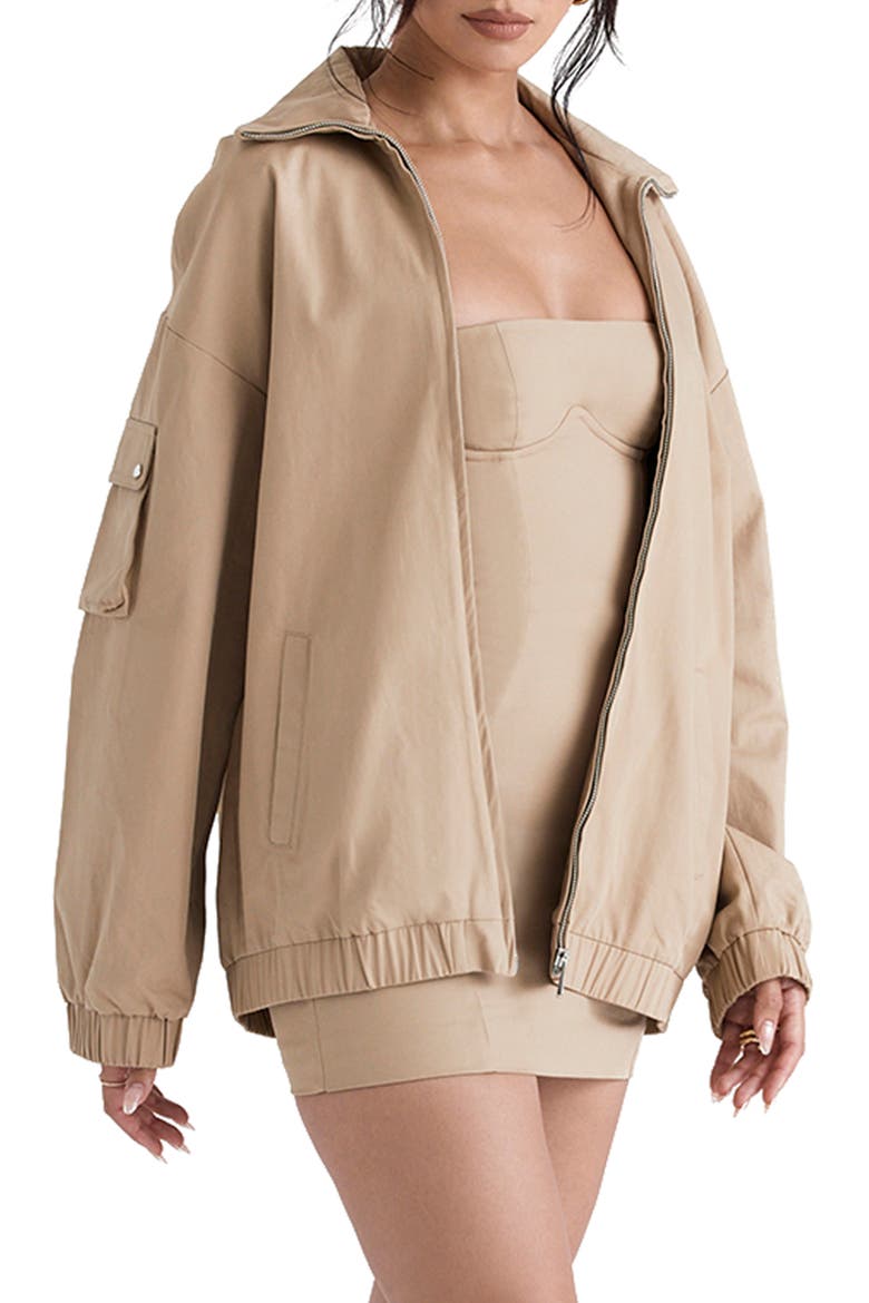 Cami Oversize Track Jacket, Main, color, TAUPE