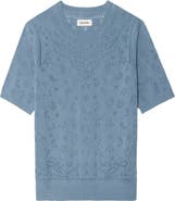 Zadig & Voltaire Dolly Bandana Pointelle Cotton Sweater