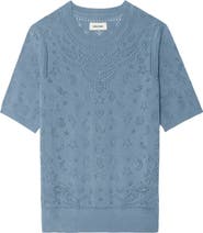 Zadig & Voltaire Dolly Bandana Pointelle Cotton Sweater