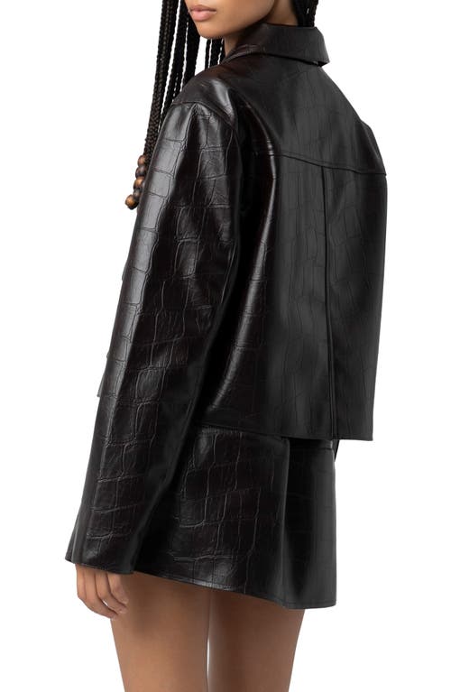 Blanknyc Embossed Faux Leather Jacket In Black