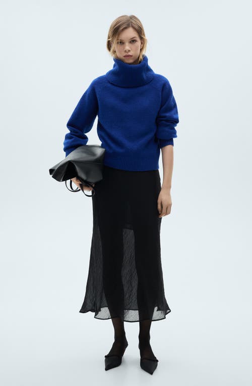 Shop Mango Turtleneck Sweater In Vibrant Blue