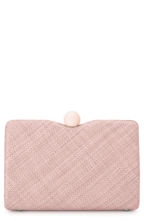 Cece Straw Woven Box Clutch