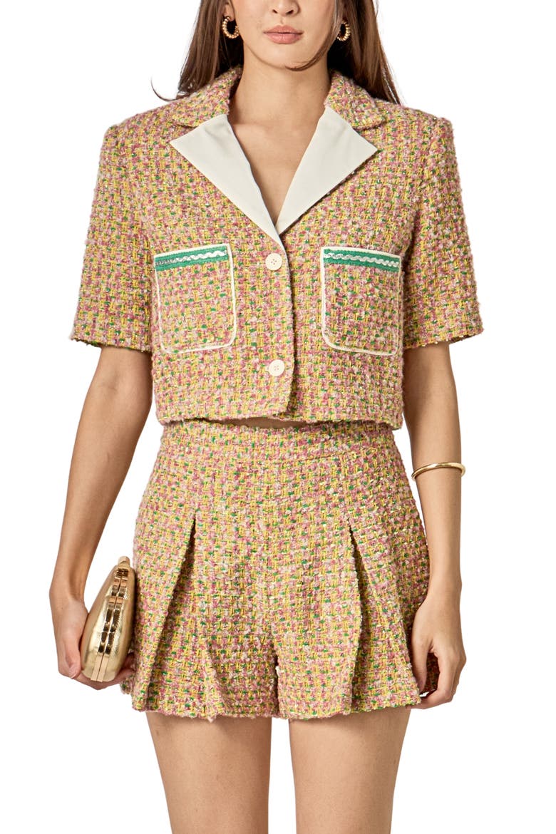 Crop Tweed Jacket, Main, color, MULTI