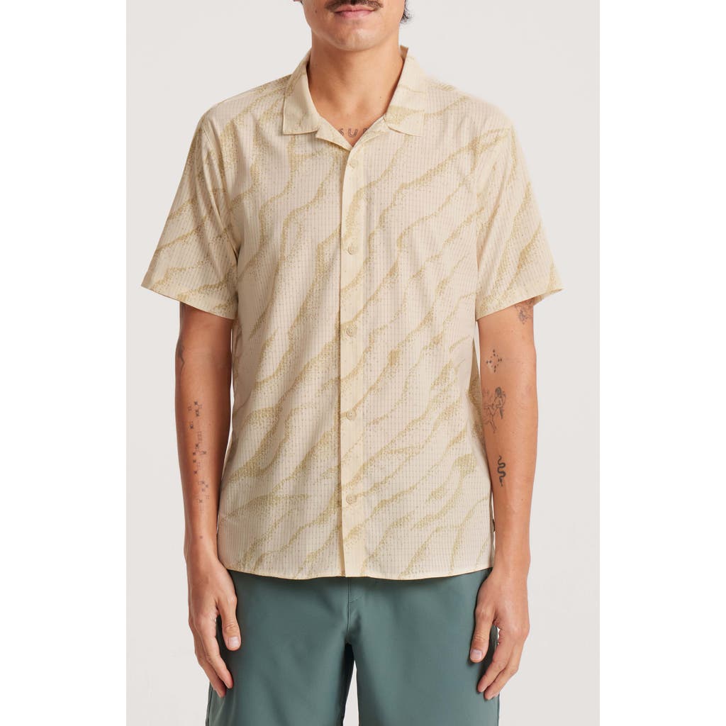 Roark Bless Up Trail Performance Short Sleeve Button-up Shirt In Neutral