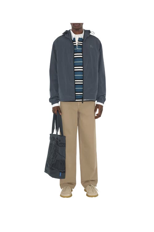 Burberry Ekd Badge Nylon Jacket In Magnet
