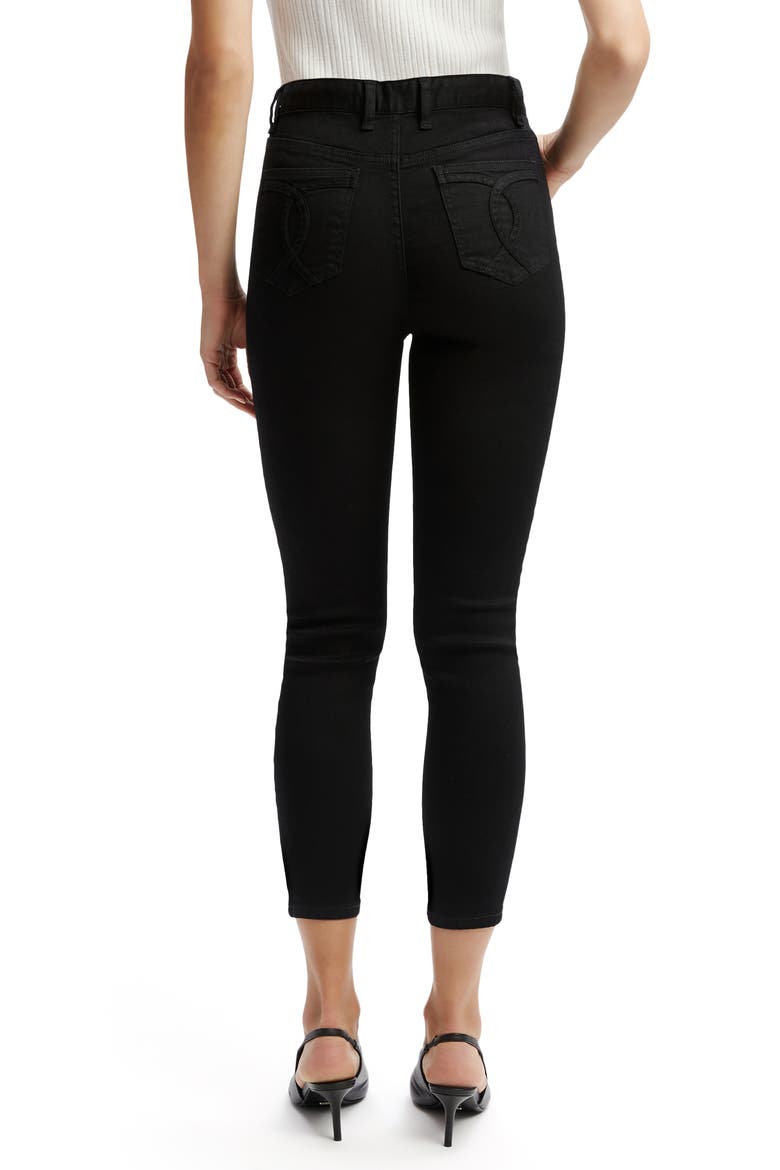 Khloe High Waist Crop Skinny Jeans, Alternate, color, BLACK