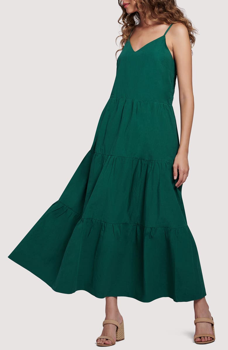 Lost + Wander Lovers Rock Cotton Maxi Dress, Alternate, color, Emerald