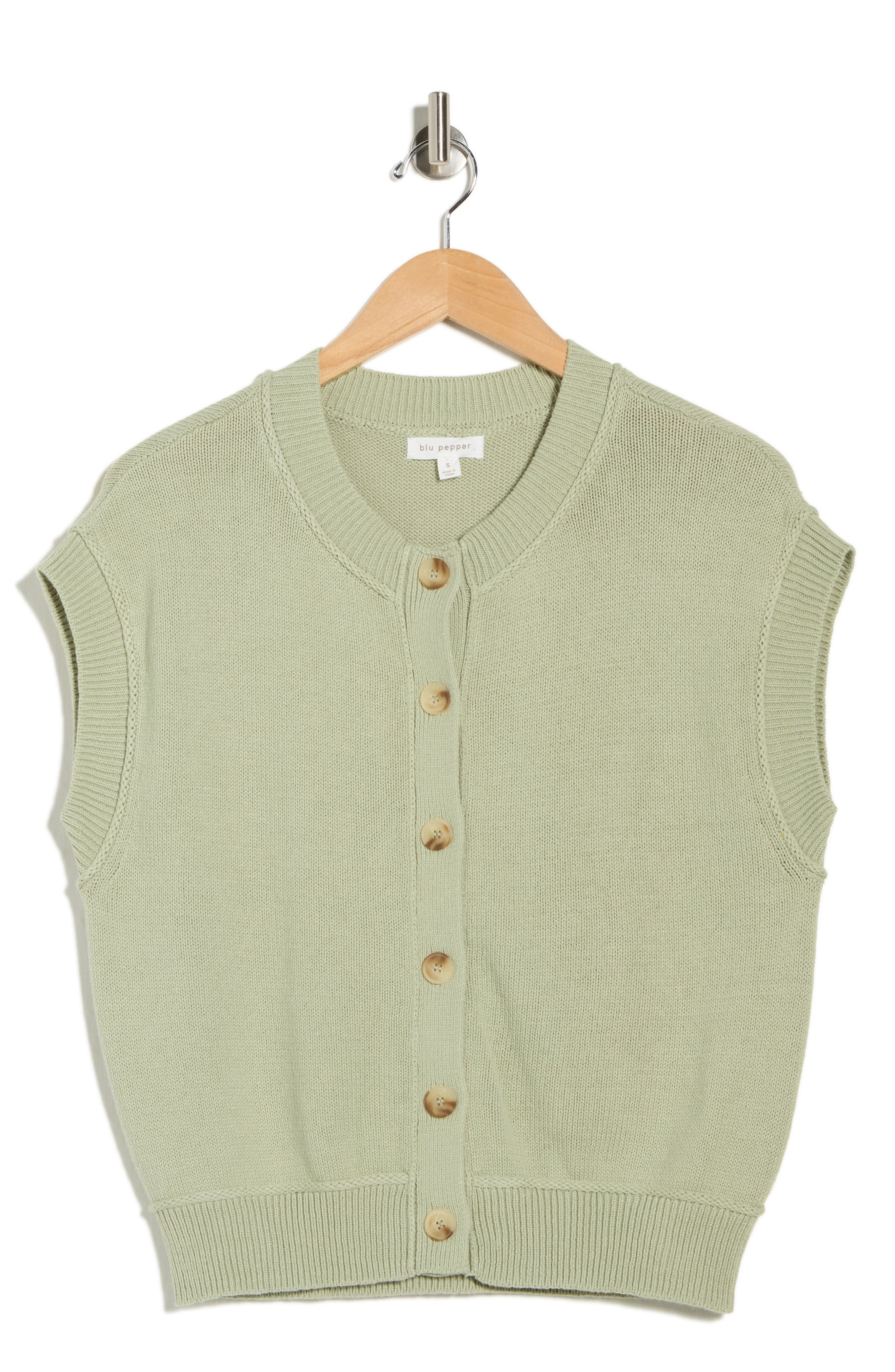 Blu Pepper Cap Sleeve Button Front Cardigan