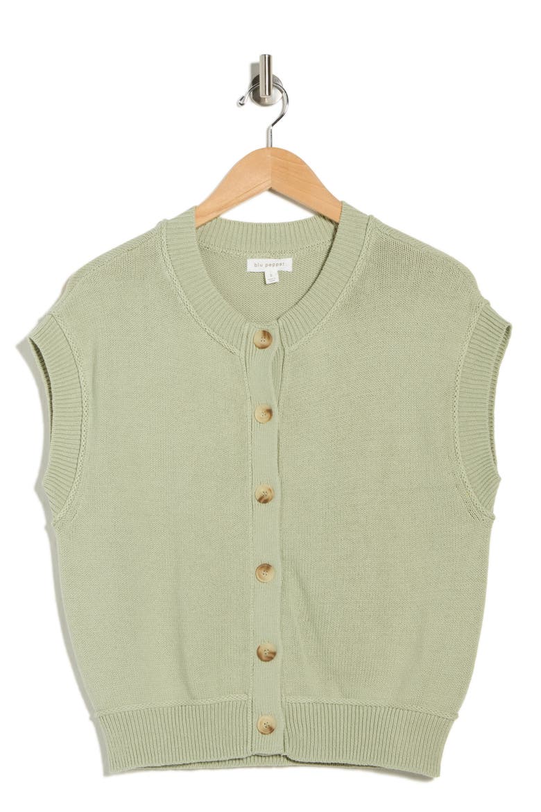 Cap Sleeve Button Front Cardigan, Alternate, color, LIGHT OLIVE
