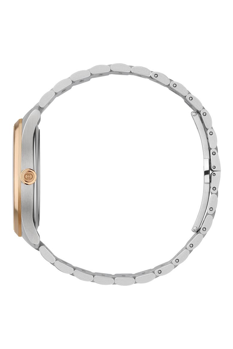 G-Timeless Slim Two-Tone Automatic Bracelet Watch, 40mm, Alternate, color, SILVER