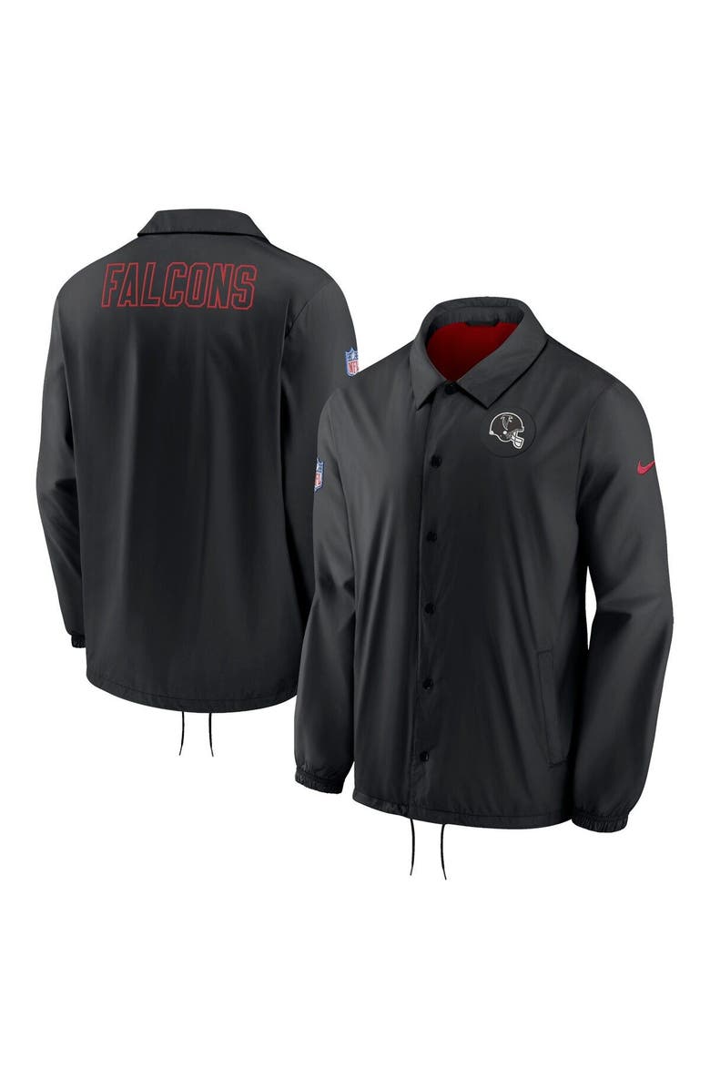 Nike Men's Nike Black Atlanta Falcons Sideline Coaches Performance Full-Snap Jacket, Main, color,