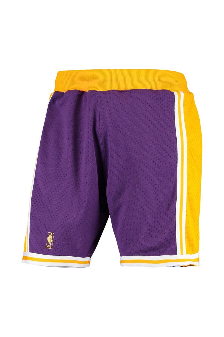 Men's Mitchell & Ness Purple Los Angeles Lakers 1996-1997 Hardwood Classics Throwback Authentic Shorts, Alternate, color, Purple