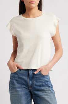 THE GREAT. The Peak Shoulder Cotton Top