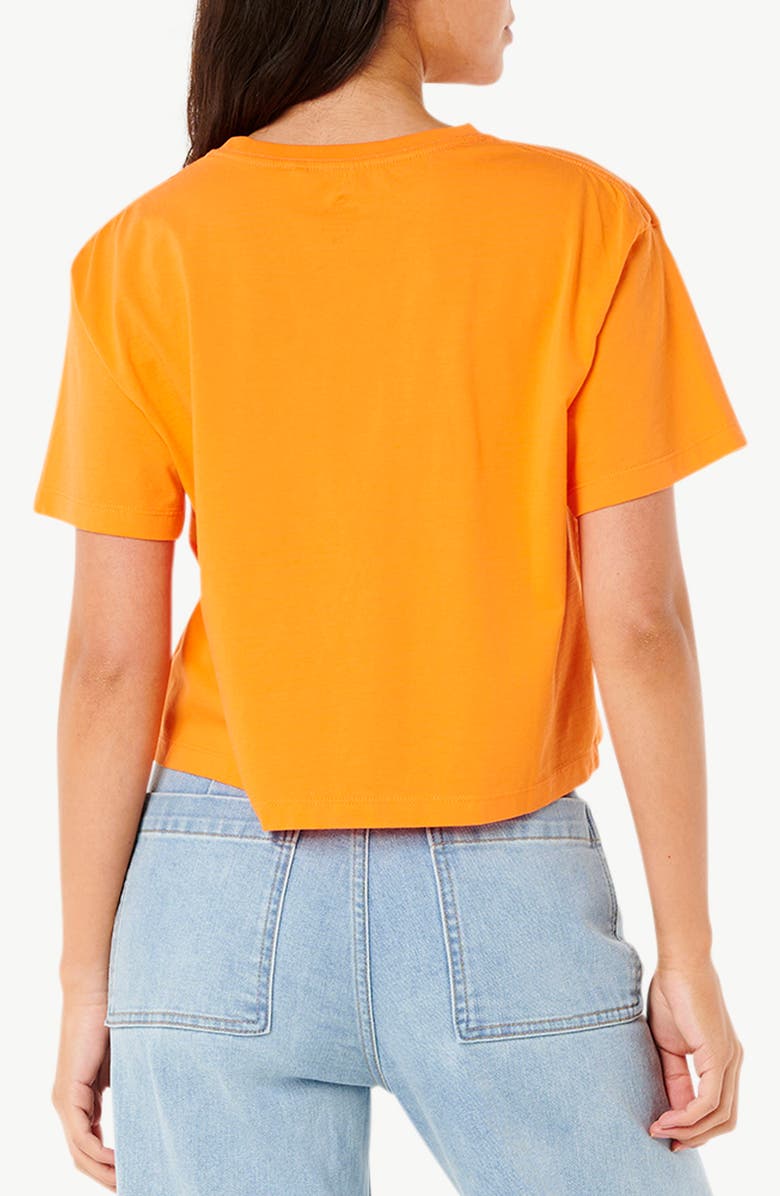Rip Curl Tokens Embroidered Logo Crop T-Shirt, Alternate, color, Light Orange