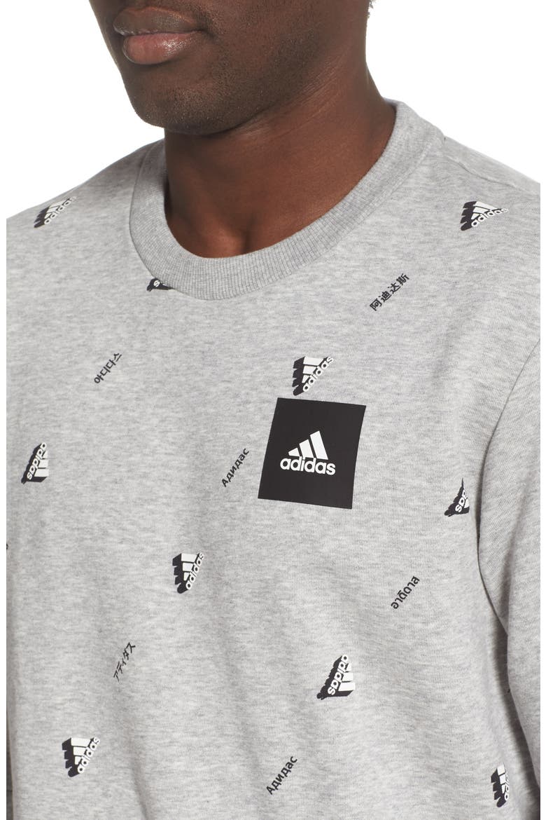 Must Haves Graphic Crewneck Sweatshirt, Alternate, color, GREY HEATHER/ WHITE/ BLACK