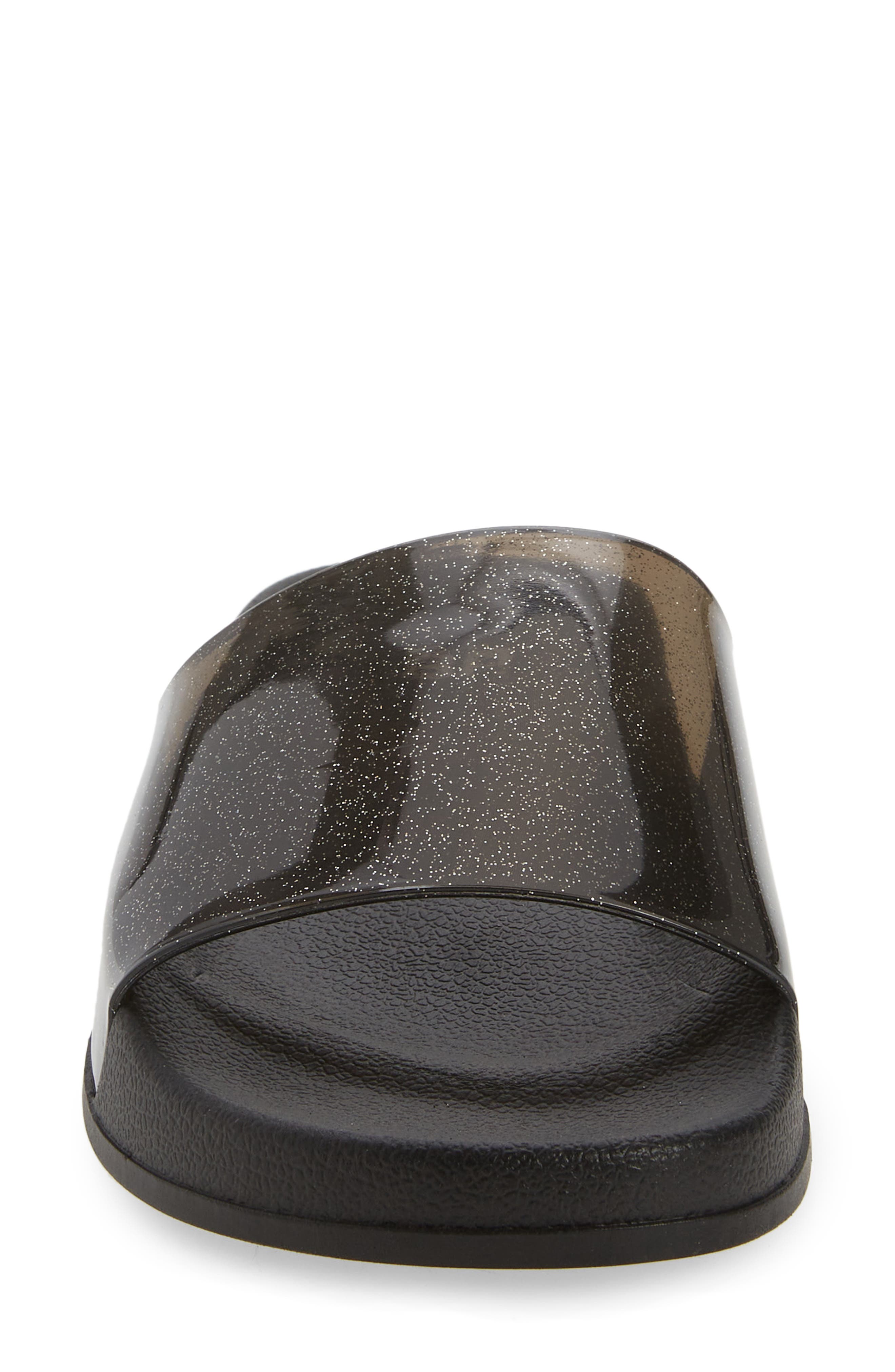 June Jelly Slide Sandal, Alternate, color, BLACK