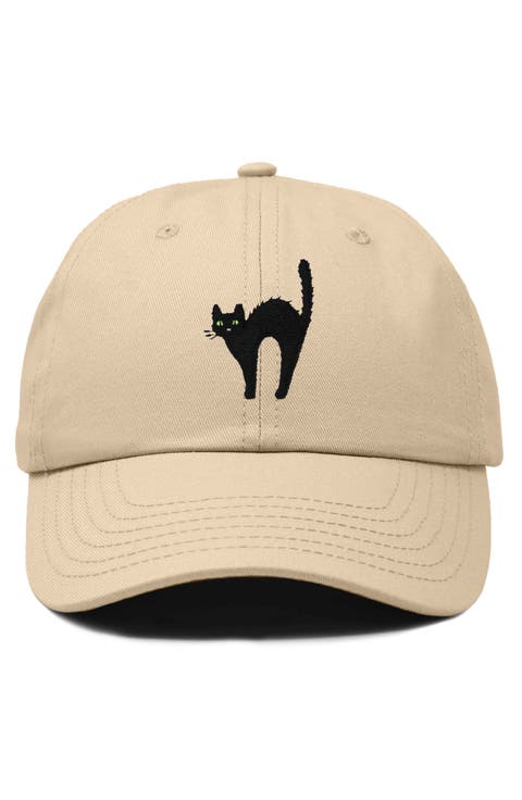 Black Cat Embroidered Casual Hat