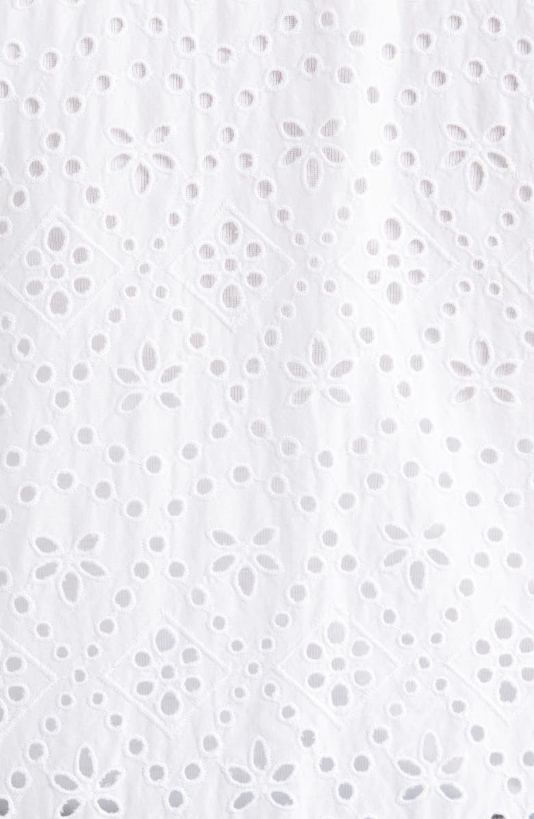 Caslon<sup>®</sup> Embroidered Eyelet Cotton Zip-Up Bomber Jacket, Alternate, color, White