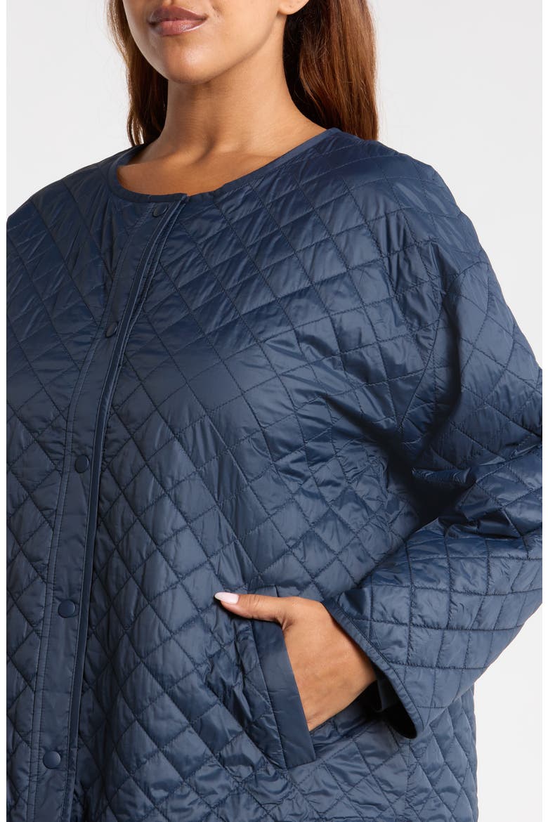 Round Neck Quilted Short Coat, Alternate, color, MARITIME
