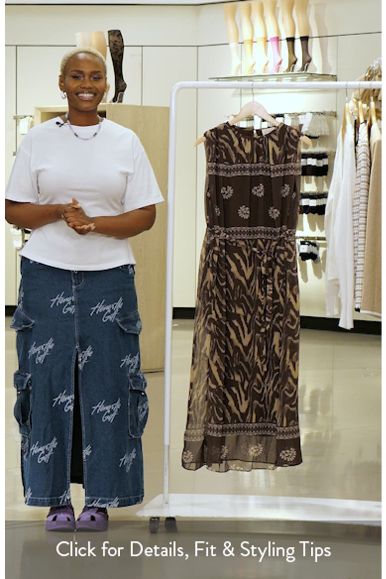 Mixed Print Sleeveless Woven Dress video