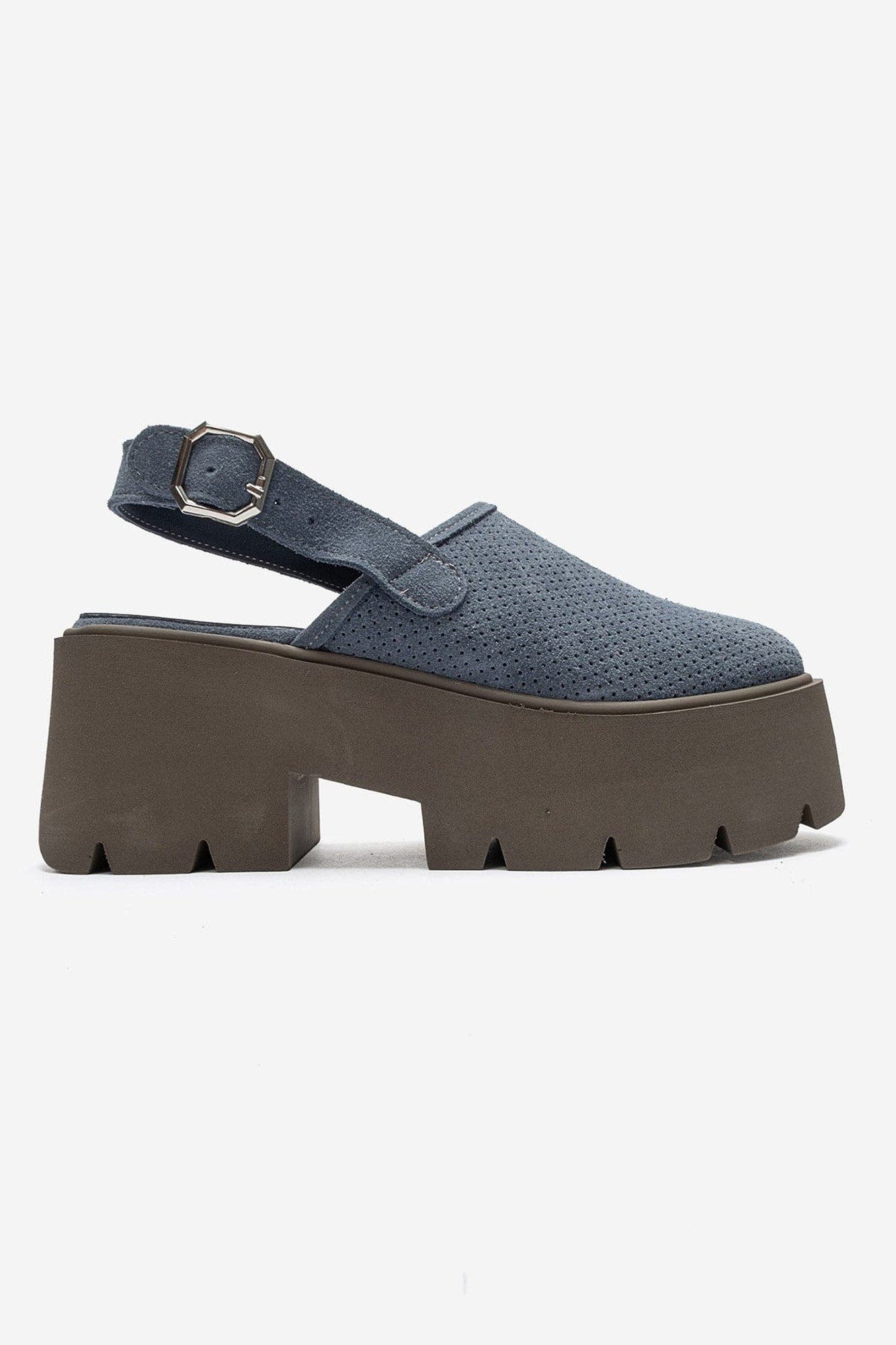 Caldris Leather Platform Sandal, Alternate, color, Denim Suede