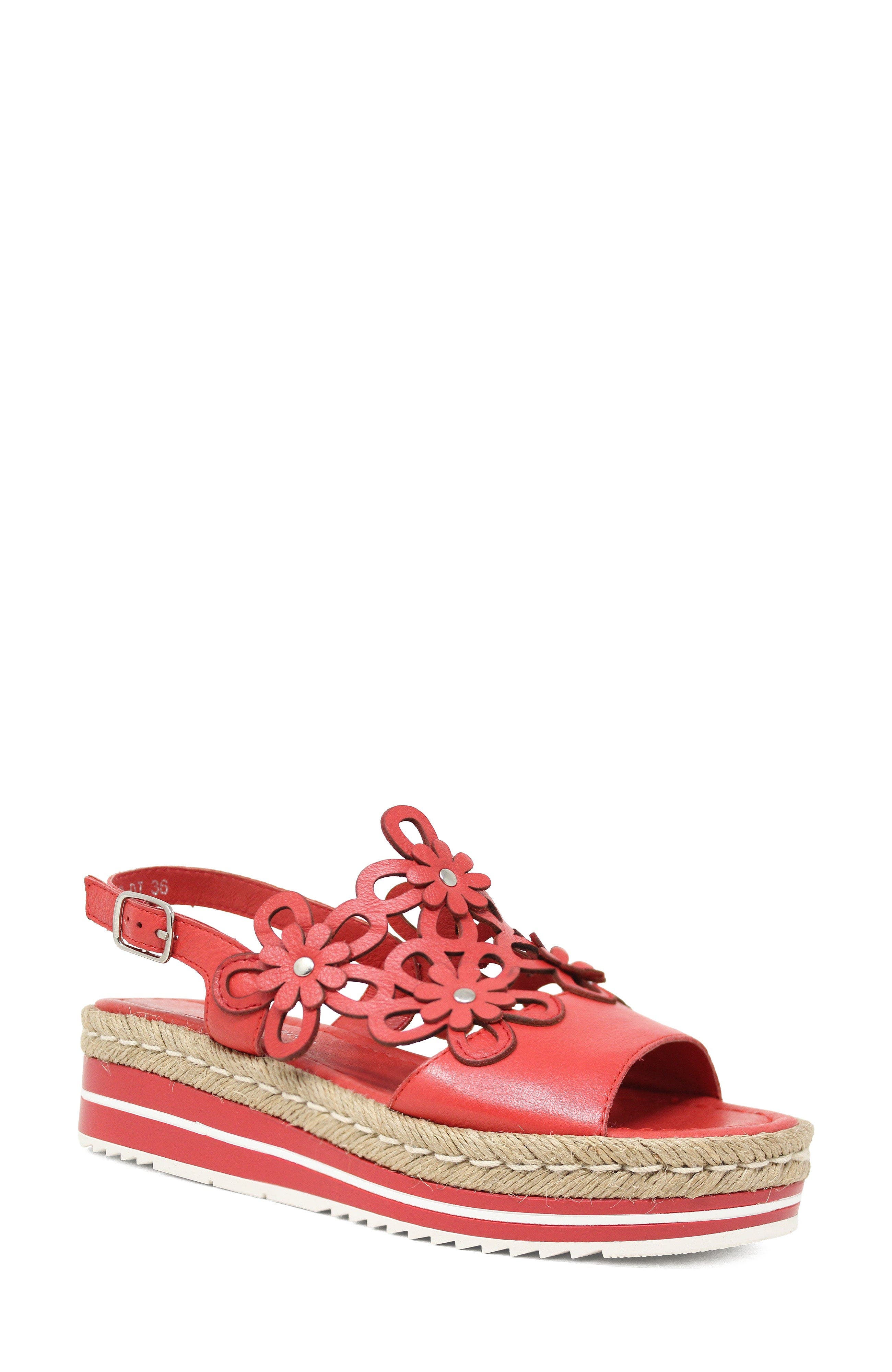 DJANGO AND JULIETTE Aldo Wedge Sandal, Main, color, Red Leather