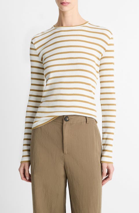 Stripe Rib Pima Cotton Top