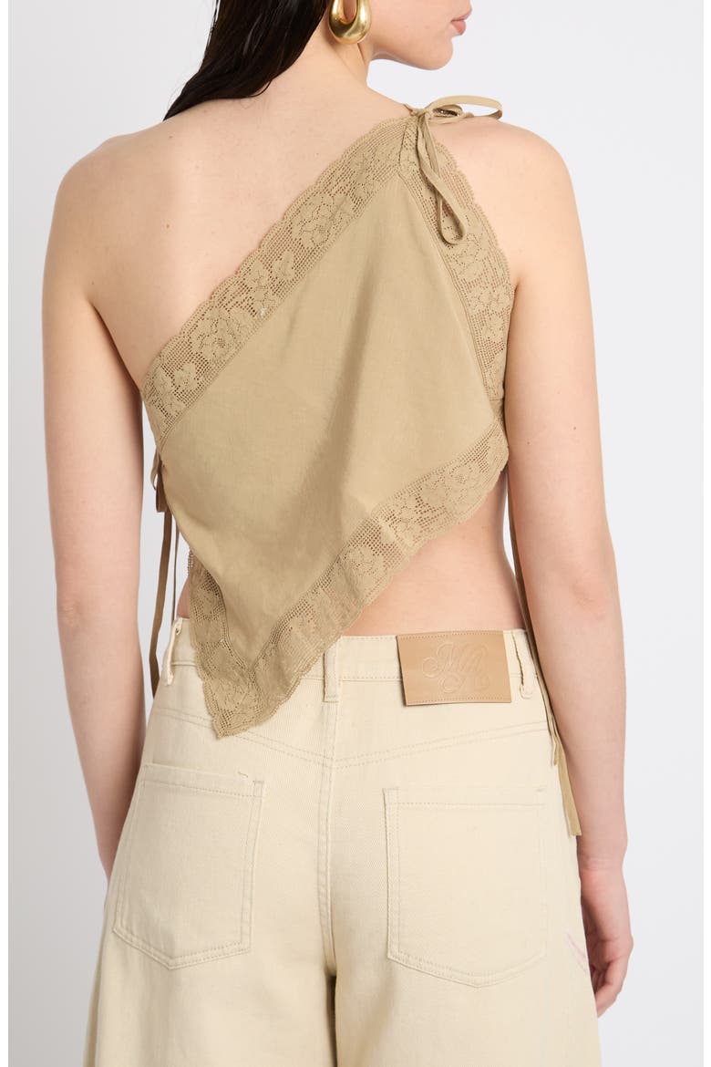 Embroidered Hanky One Shoulder Top, Alternate, color, PALE KHAKI