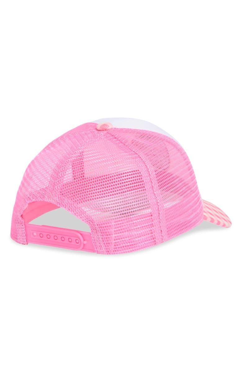 Capelli New York Kids' Strawberry Gingham Trucker Hat, Alternate, color, Pink