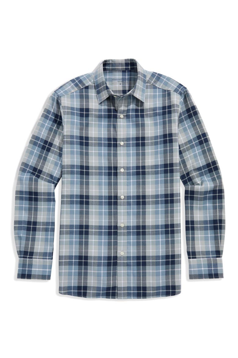 Brant Plaid Tech Twill Button-Up Shirt, Main, color, ULTIMATE GREY