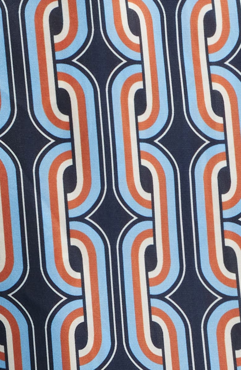 Sam Edelman Retro Chain Long Sleeve Shirtdress, Alternate, color, Blue Multi