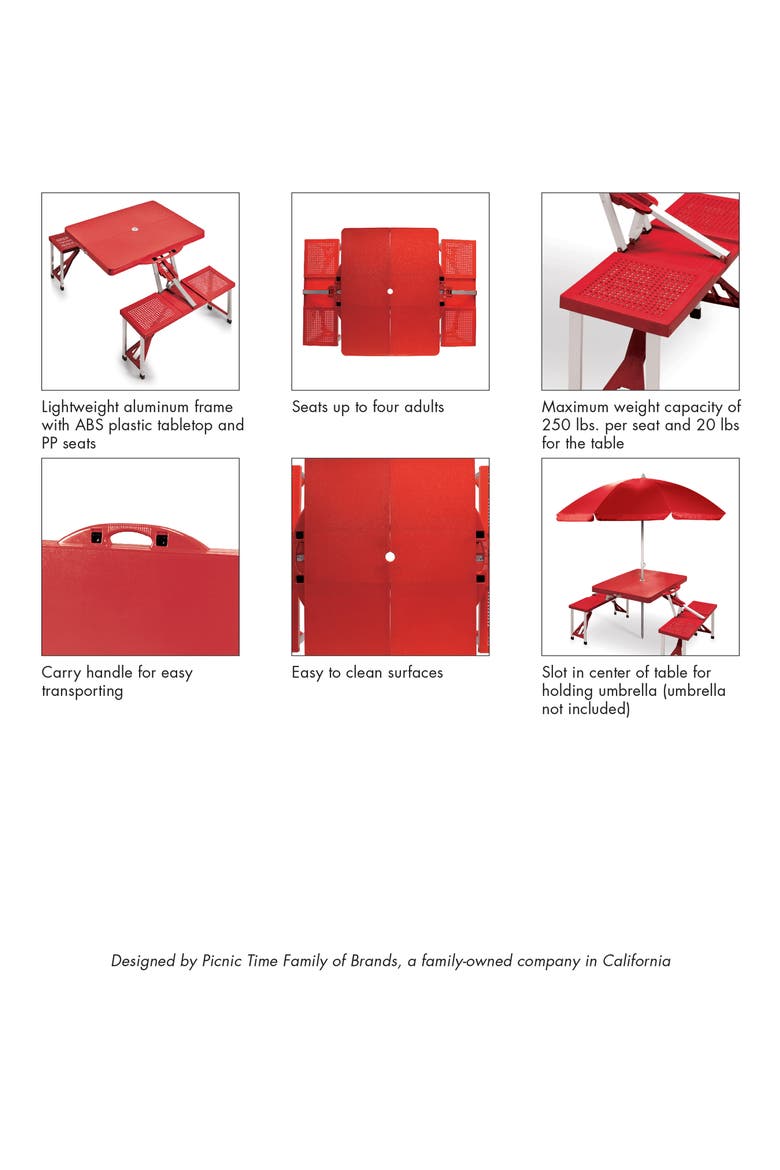 Portable Folding Picnic Table, Alternate, color, BLUE