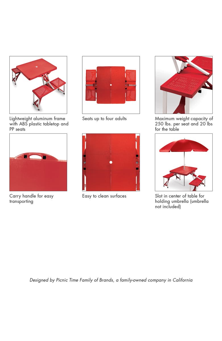Picnic Time Portable Folding Picnic Table, Alternate, color, Blue