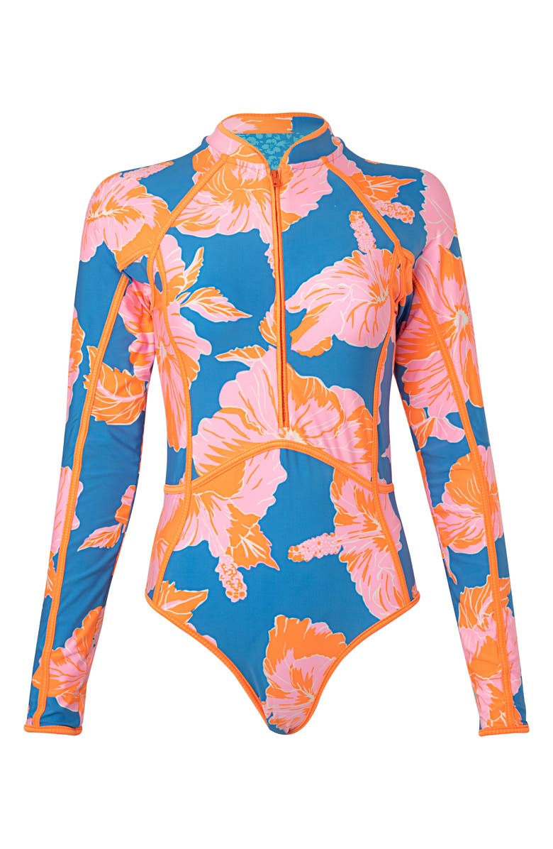 Maaji Magnolia mirage Cardi Long Sleeve One-PIece Swimsuit, Alternate, color,