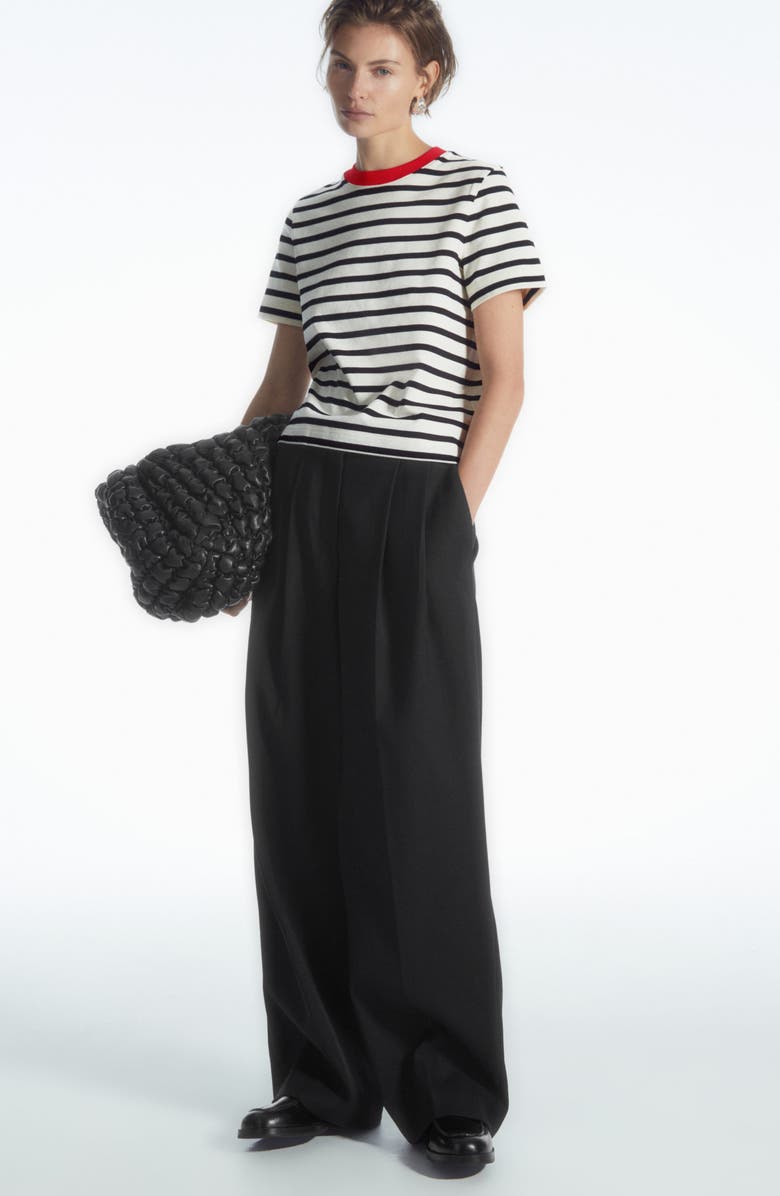 COS The Clean Cut Stripe Cotton T-Shirt, Alternate, color, 