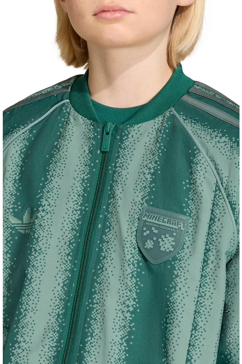 Kids' Minecraft 3-Stripes Track Jacket, Alternate, color, COLLEGIATE GREEN/ TECH EMERALD