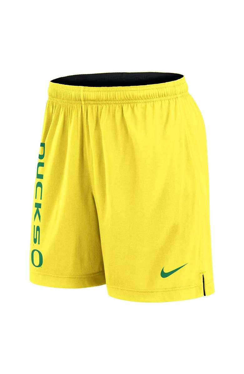 Nike Men's Nike Black/Yellow Oregon Ducks Courtside Standard Issue Dri-FIT Reversible Shorts, Alternate, color, Black