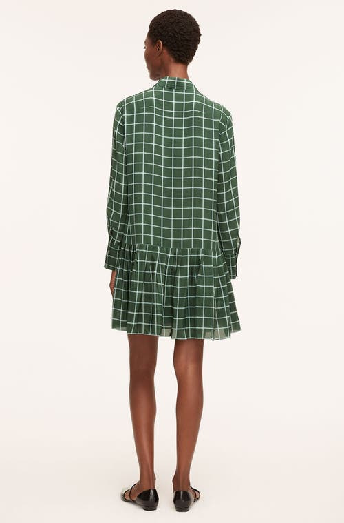 REBECCA TAYLOR REBECCA TAYLOR WINDOWPANE SILK PLEATED SHIRT DRESS