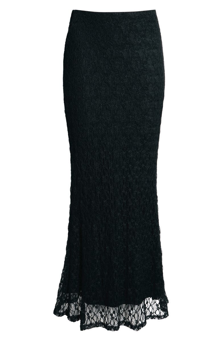 Open Edit Sheer Lace Maxi Skirt, Main, color, Black