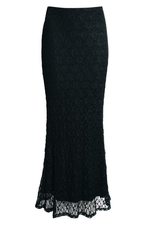 Open Edit Sheer Lace Maxi Skirt In Black