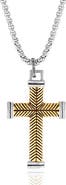 Lucky Brand Stainless Steel (316L) Two Tone Cross Necklace