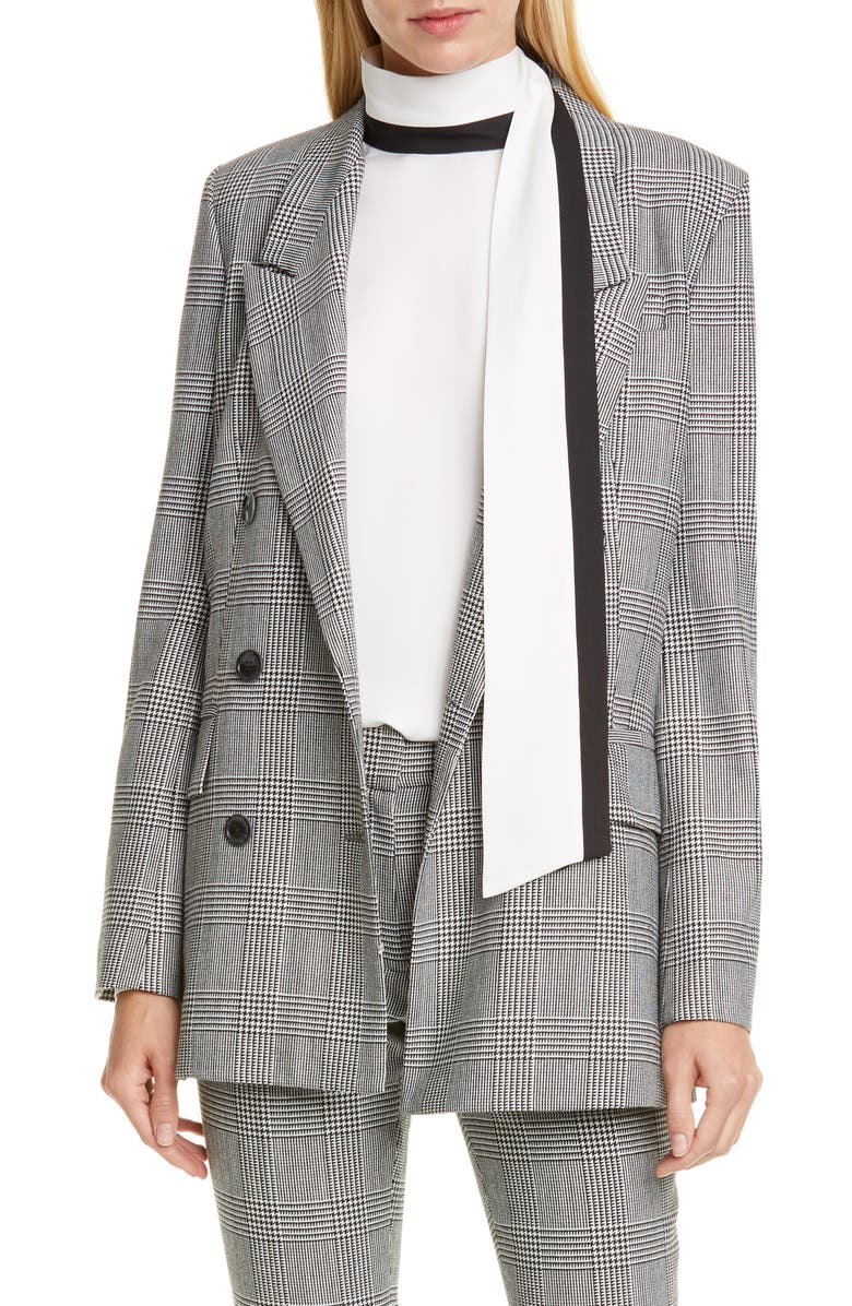 FRAME Glen Plaid Double Breasted Blazer, Main, color,