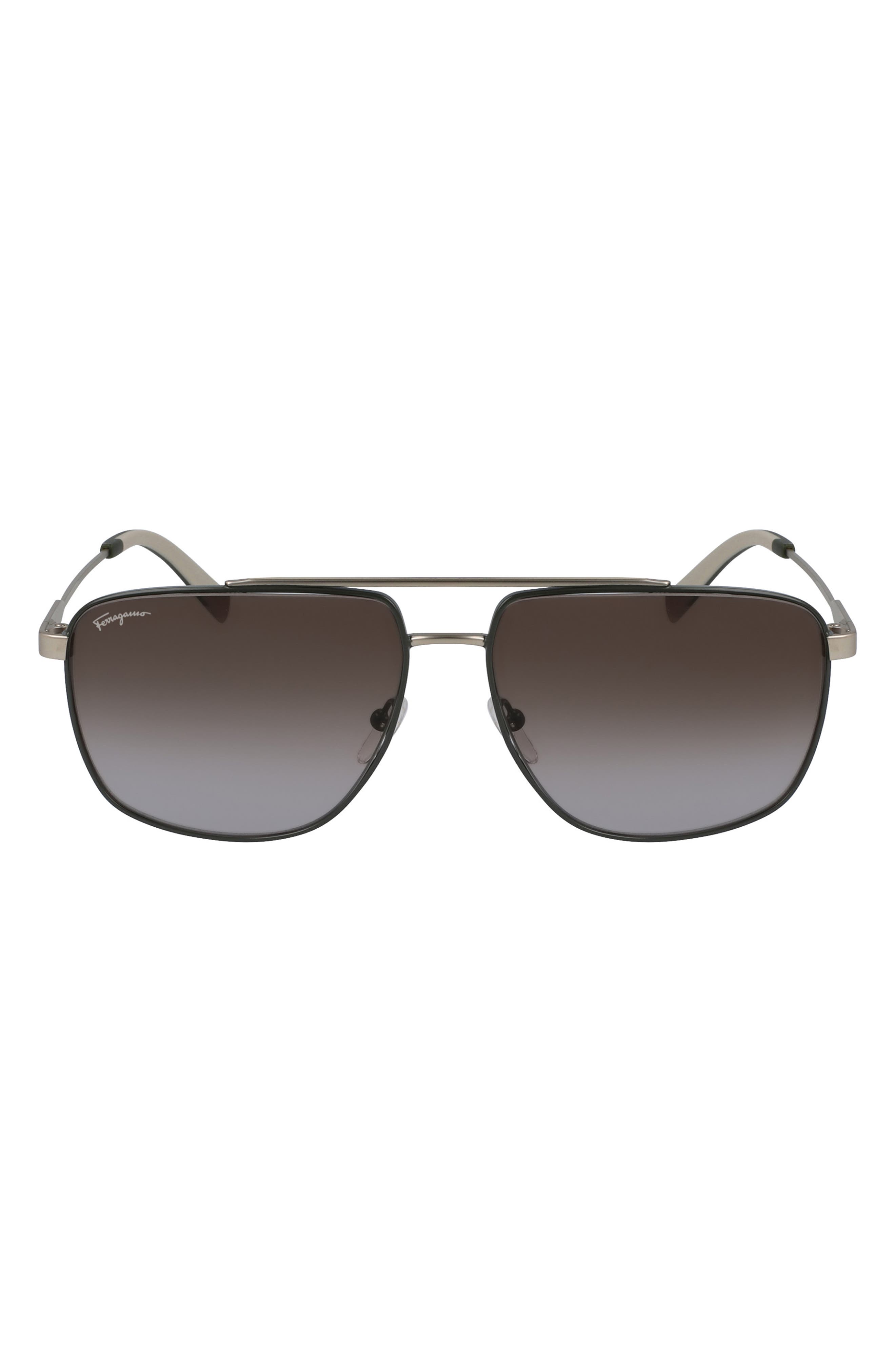 FERRAGAMO 60mm Gradient Navigator Sunglasses