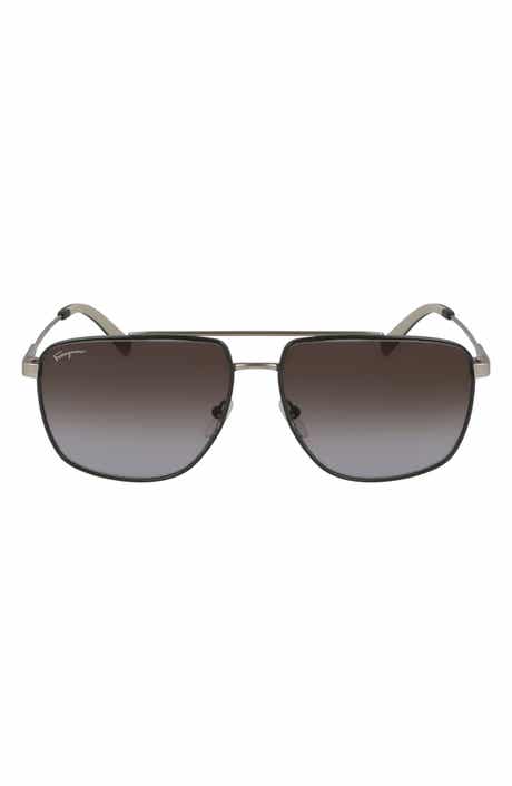 FERRAGAMO 60mm Gradient Navigator Sunglasses